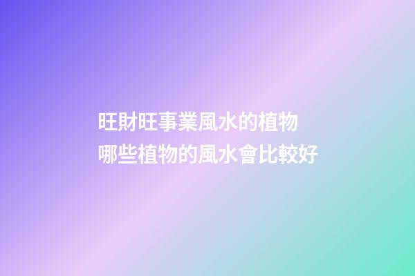 旺財旺事業風水的植物 哪些植物的風水會比較好